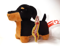 Dachsund Sausage Dog 19cm Soft Toy Black and Tan