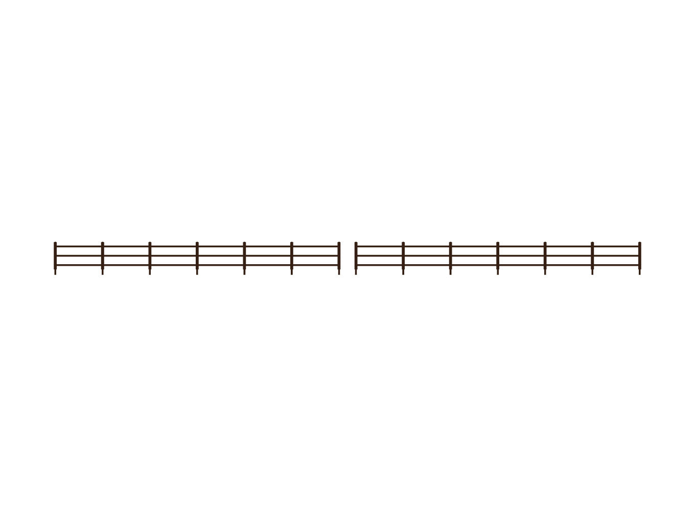 217 - Flexible Lineside Wooden Fencing, Brown