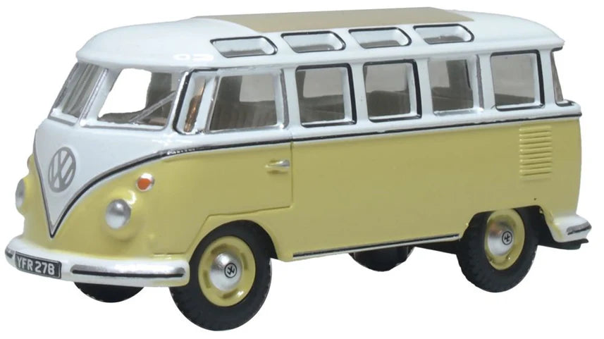 76VWS014 - Oxford Diecast - VW T1 Samba Bus Yellow/White