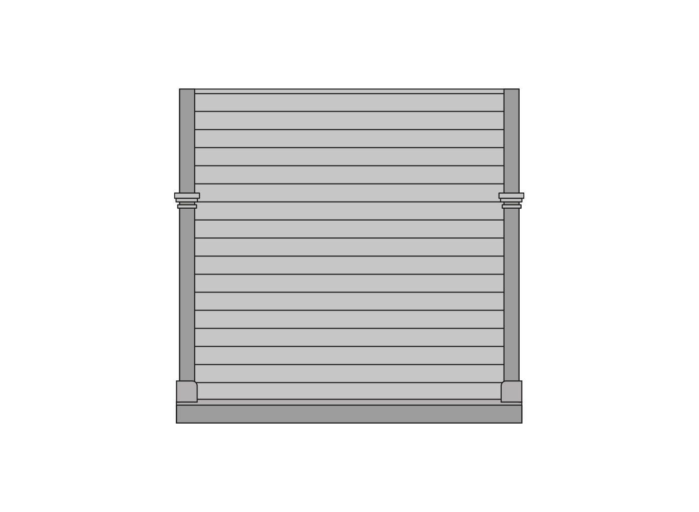 GJ01 -  Grand Junction LNWR Wooden Station, Plain Boarded End Panels (4)