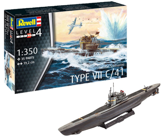 05154 German Submarine Type VII C/41 1/350