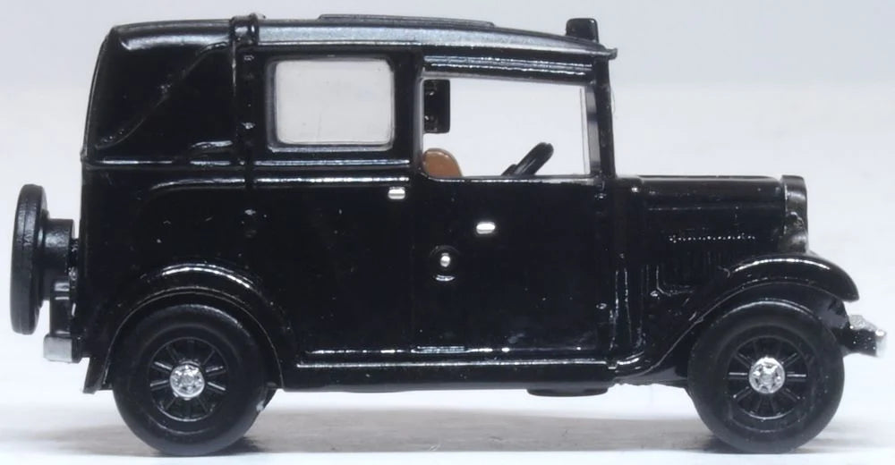 120AT001 - Oxford Diecast - Austin Low Loader Taxi Black - 1:120 Scale