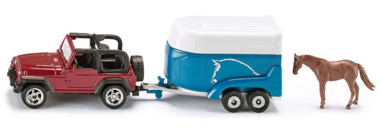 Siku 1651 Jeep With Horsebox Trailer