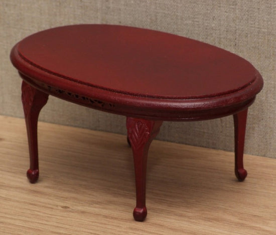2079 Queen Anne Oval Dining Table in Mahogany Style Finish  1:12th Scale