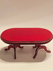 2358 Twin Pedestal Dining Table Mahogany Style Finish  1:12th Scale