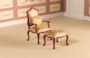 2423 Finely Carved Armchair & Stool  1:12th Scale