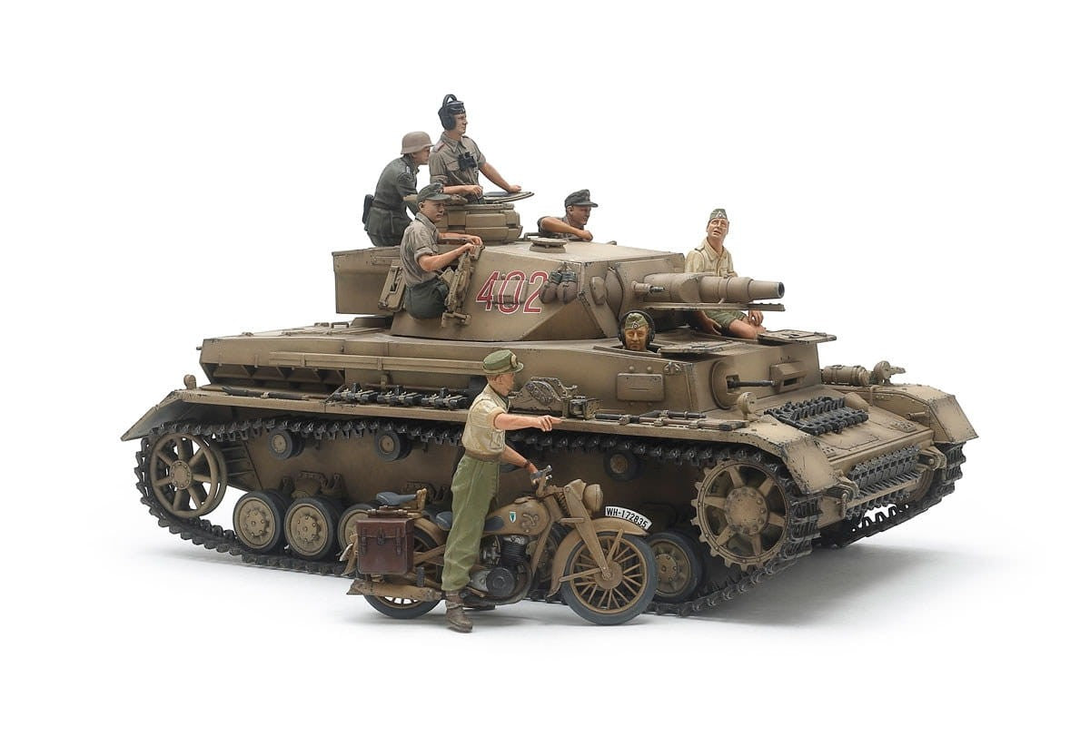 25208 - Tamiya - 1/35 Panzerkampfwagen IV Ausf.F & Motorcycle Set "North Africa"1/35