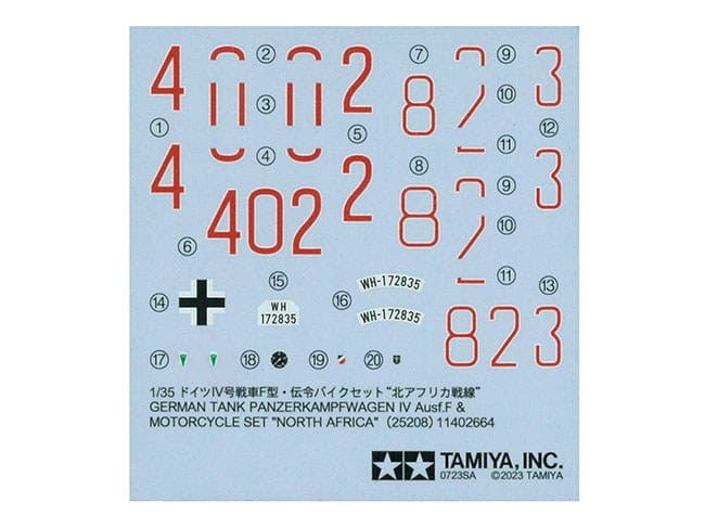25208 - Tamiya - 1/35 Panzerkampfwagen IV Ausf.F & Motorcycle Set "North Africa"1/35