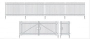 280 - Ratio - N - Modern Palisade Fencing with Gates