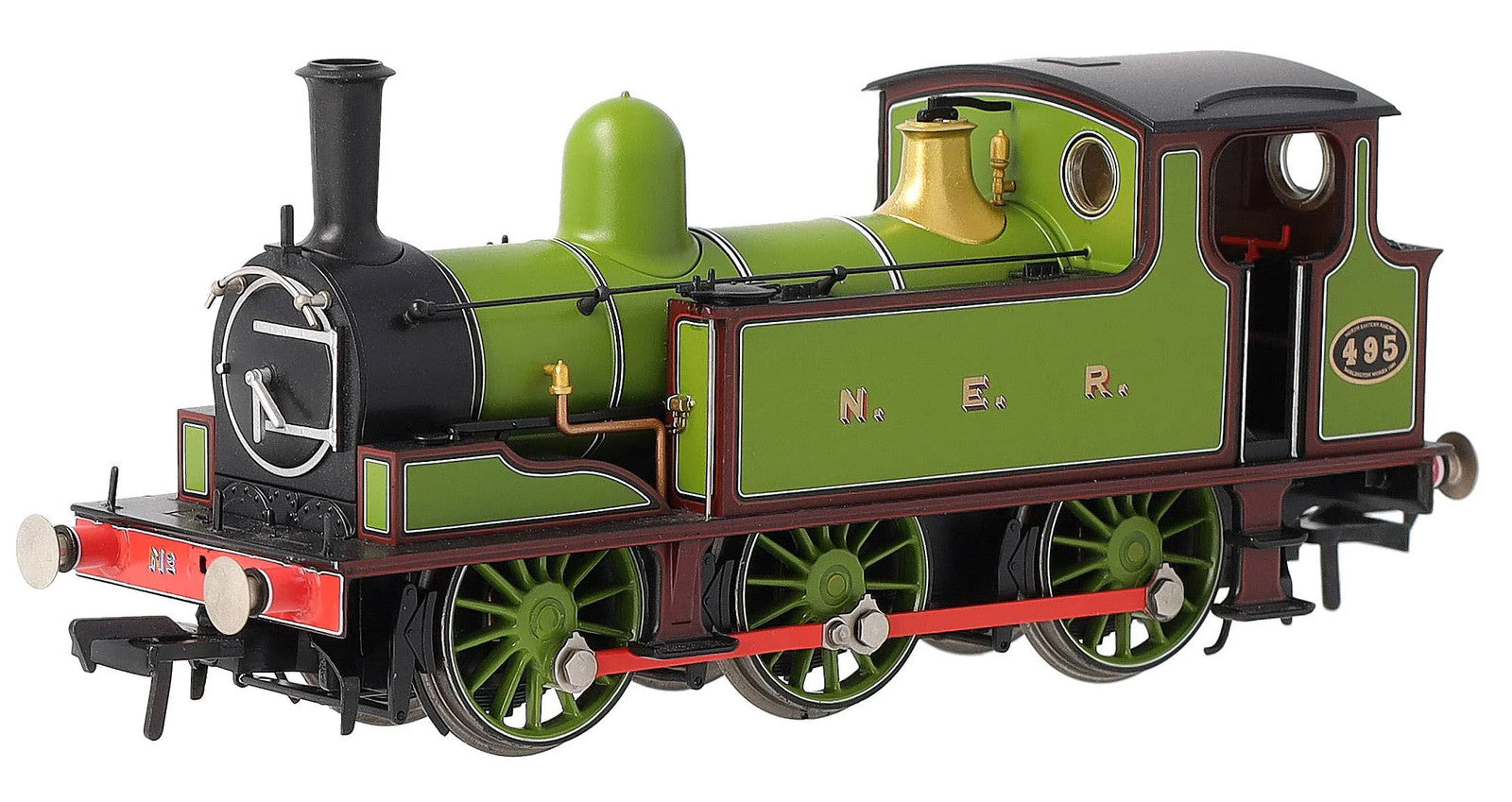 31-065 - Bachmann - OO - NER E Tank 495 NER Lined Green & Maroon