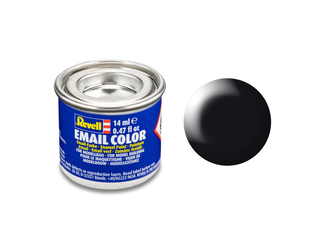 32302 - Revell - Silk "Black" (RAL 9005) Email Color Enamel - 14ml