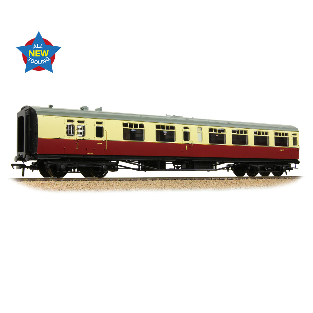 34-763 - Bachmann - OO - SR Bulleid Brake Composite Corridor 10" Vents BR Crimson & Cream OO