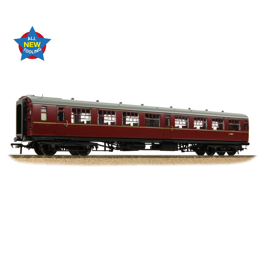 34-827A - Bachmann - OO - SR Bulleid Second Open 15" Vents BR Maroon OO