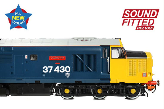 35-335SFX - BACHMANN - OO - Class 37/4 Refurbished 37430 Cwmbran BR Blue (Large Logo) SOUND FITTED DELUXE