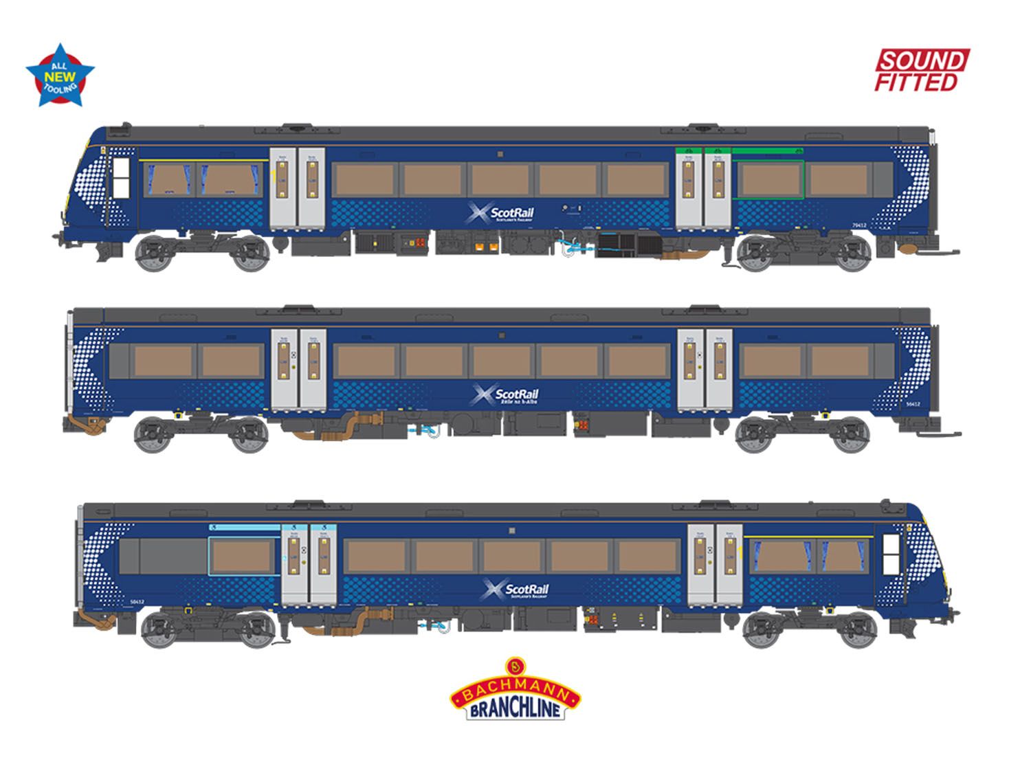 35-625SF - Bachmann - Class 170/4 3-Car DMU 170412 ScotRail