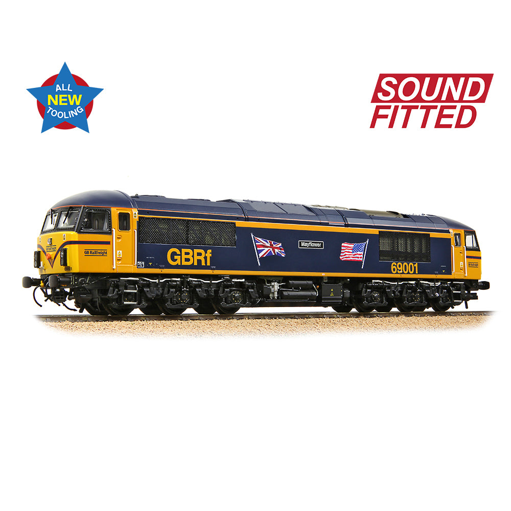 Class 69 - 69001 'Mayflower' GBRf (UK & US Flags) SOUND FITTED