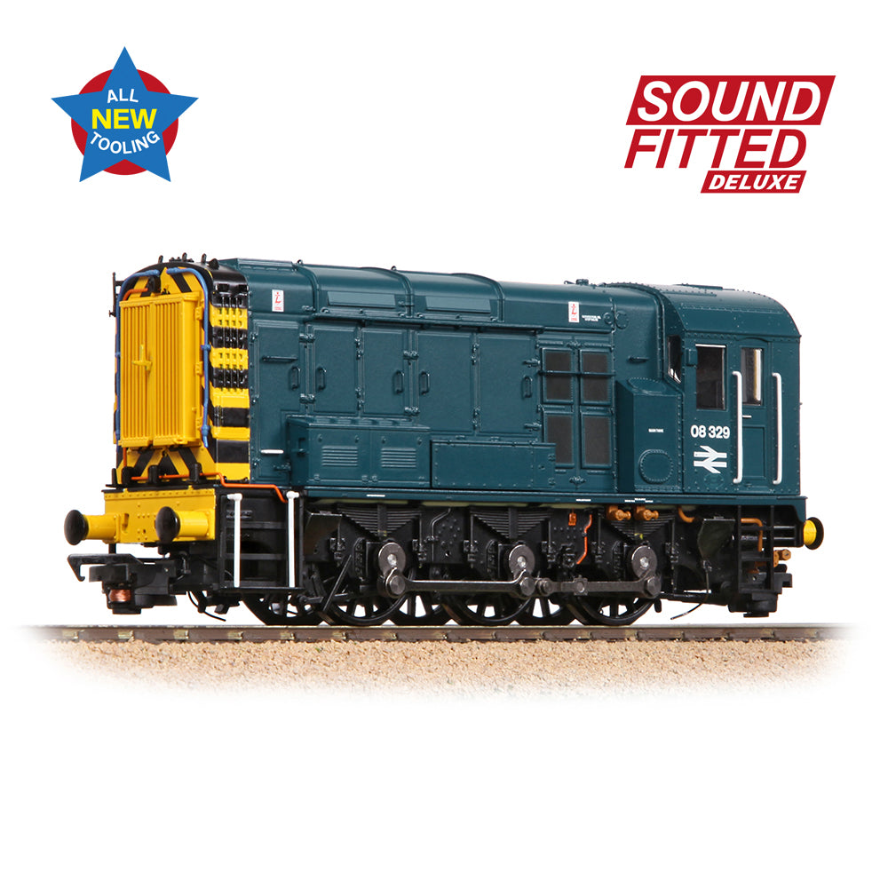 35-925SFX - Bachmann - OO - Class 08 08329 BR Blue (Wasp Stripes)