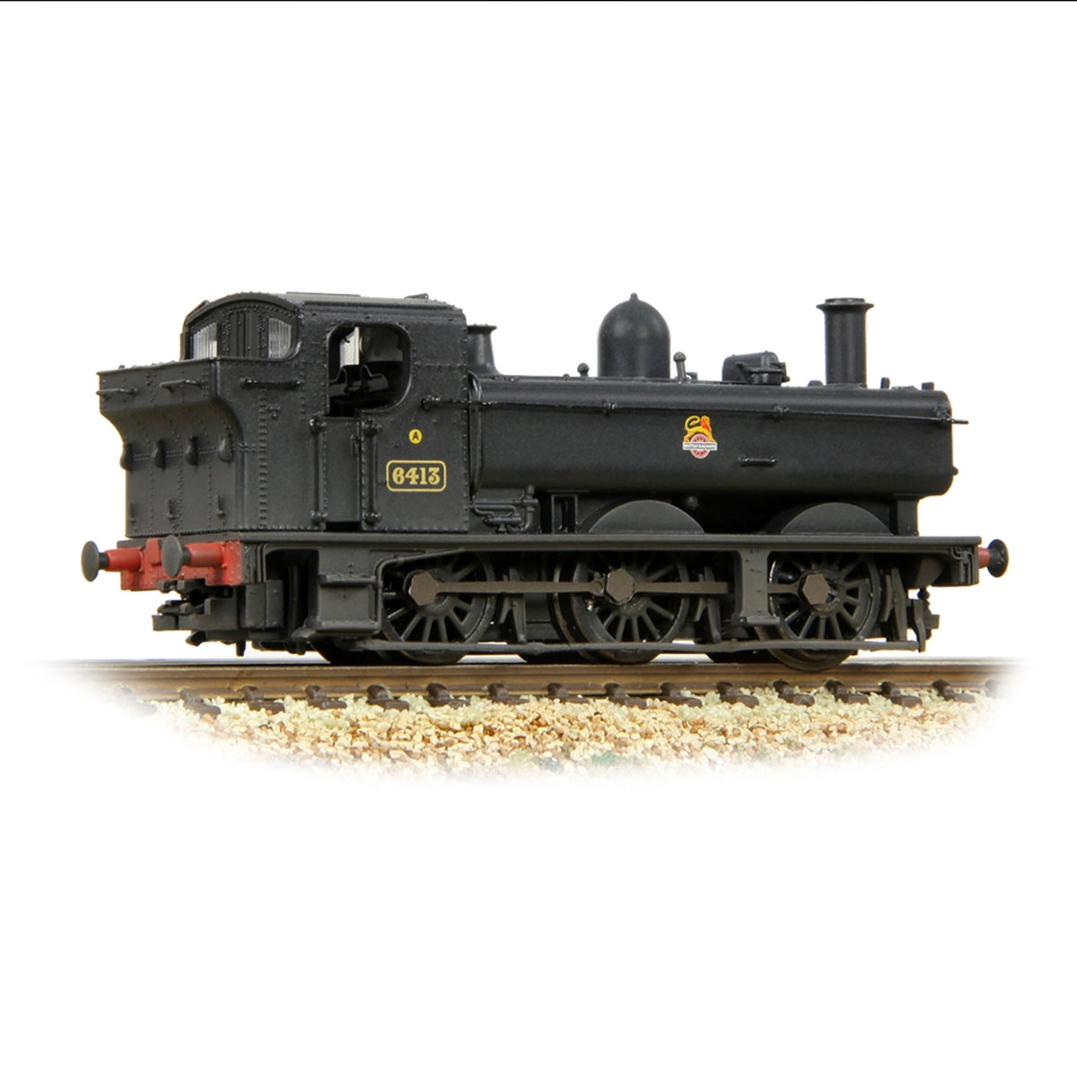 371-986C - Graham Farish - N - GWR 64xx Pannier Tank 6413 BR Black (Early Emblem) (W)
