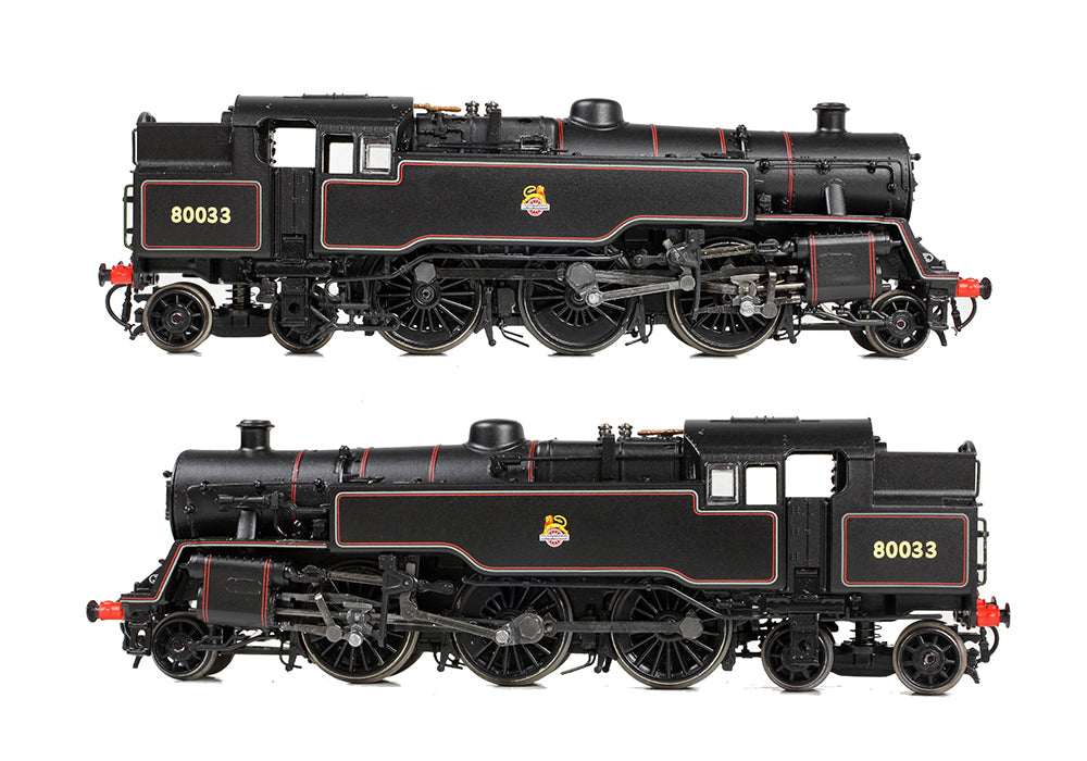 372-535A - Graham Farish - N - BR Standard 4MT Tank 80033 BR Lined Black (Early Emblem)