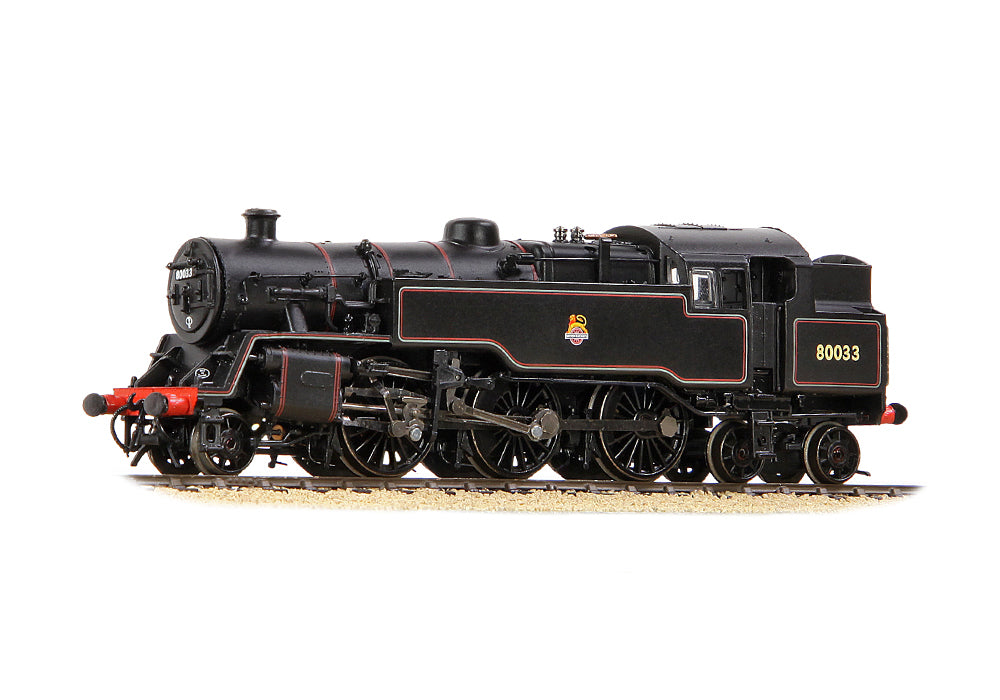 372-535A - Graham Farish - N - BR Standard 4MT Tank 80033 BR Lined Black (Early Emblem)