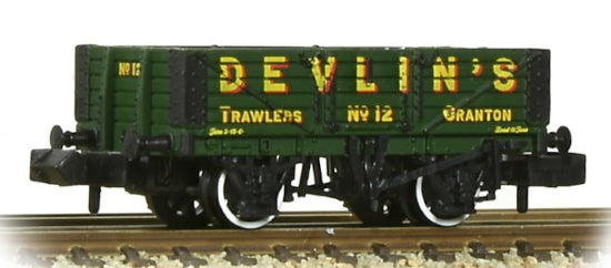 377-067 SPECIAL OFFER 5 Plank Wagon Wooden Floor 'Devlin's Trawlers' Green