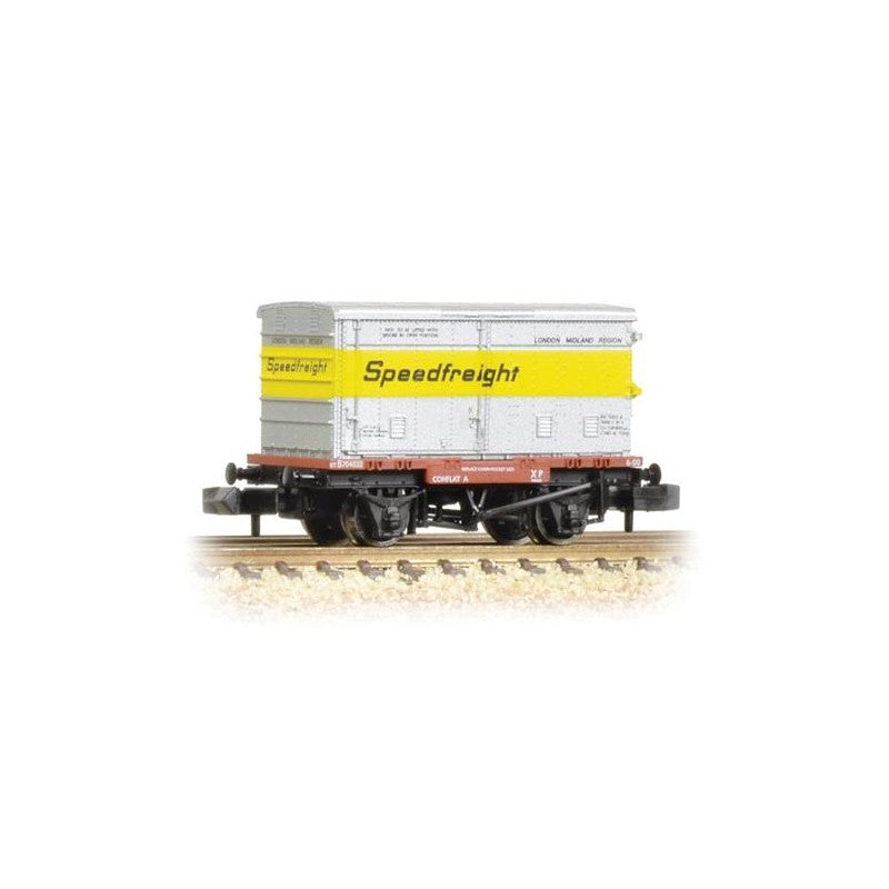 377-346 - Graham Farish - N - BR Conflat (BA Container) SpeedFreight (Vented)