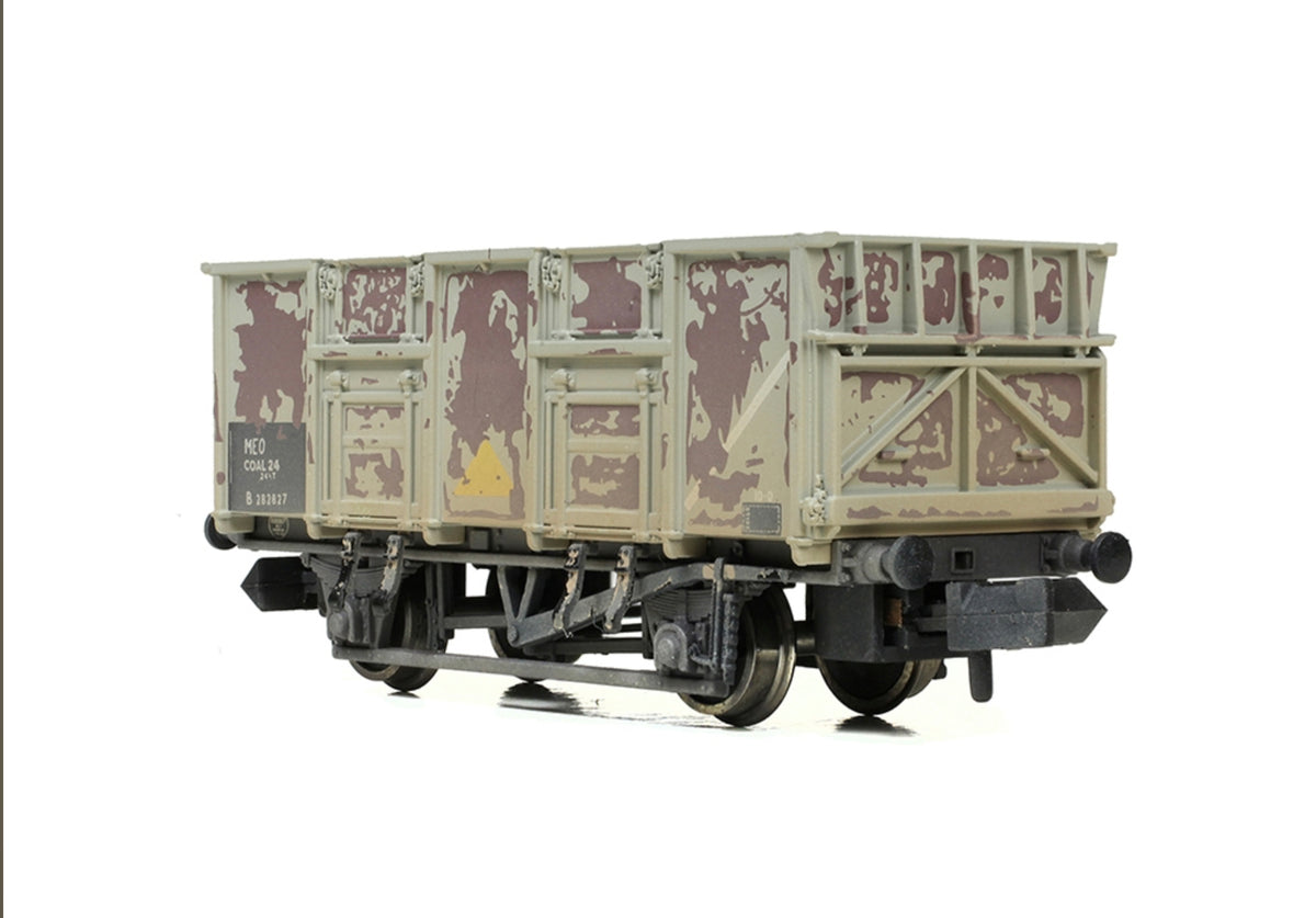 378-052 - Bachmann - OO - BR 24.5T Mineral Wagon BR Grey (TOPS) WEATHERED