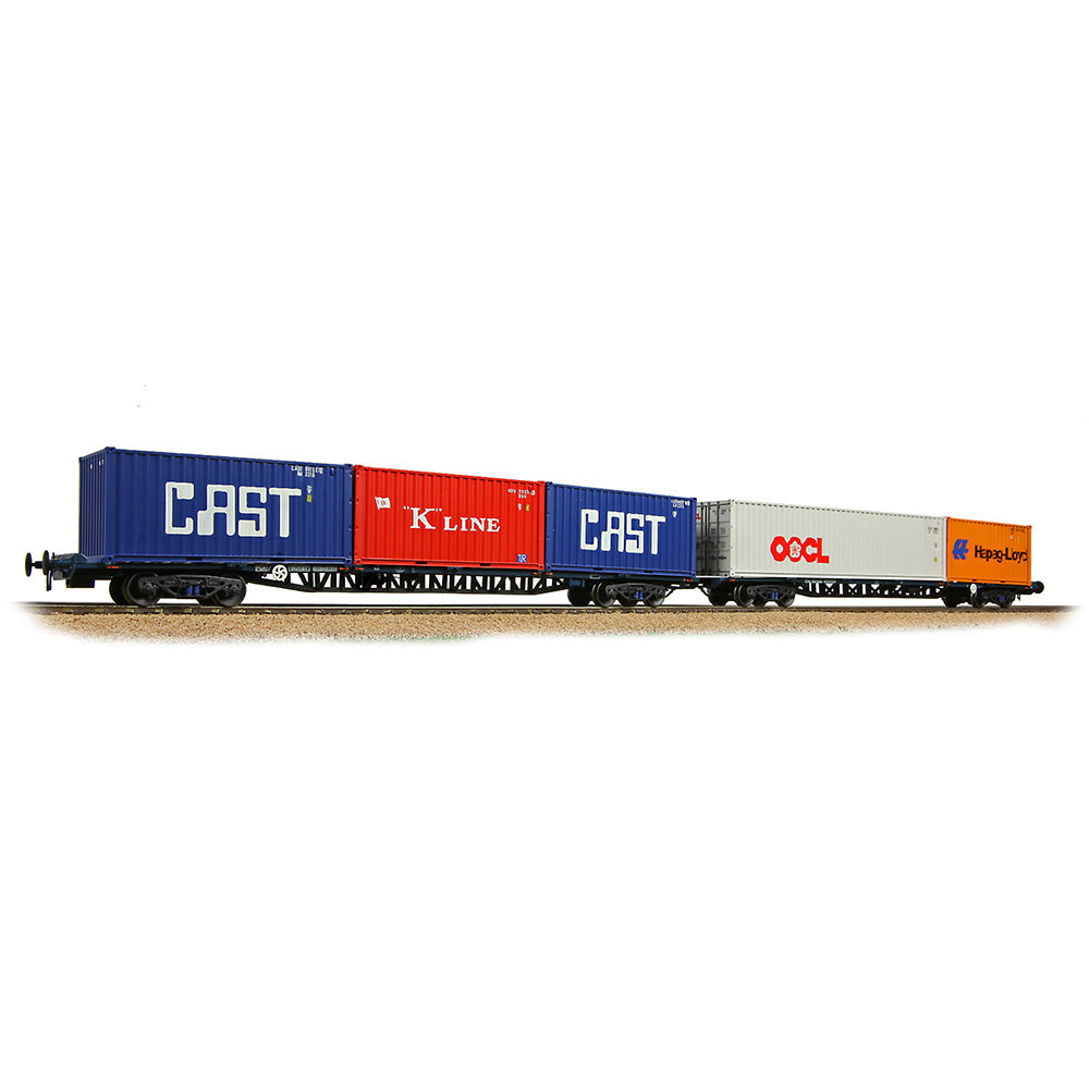 BR FGA Outer Container Flats x 2 with 5 x ISO Containers TOPS