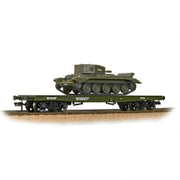 38-725 Warflat Bogie Flat wagon WD Khaki Drab with Tank