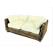 4035 Brown Rattan Sofa Resin Modern Conservatory Garden Furniture  1;12th Scale