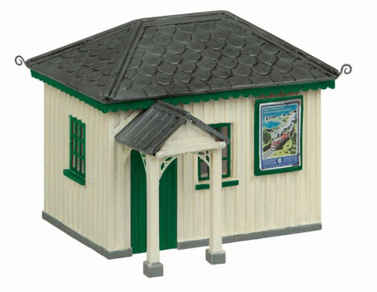 44-0190B Narrow Gauge (OO9) Platform Waiting Room - Green and Cream SPECIAL OFFER