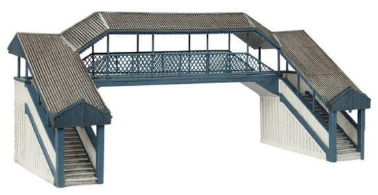 Bachmann 44-020B Covered Metal Footbridge Blue and Cream