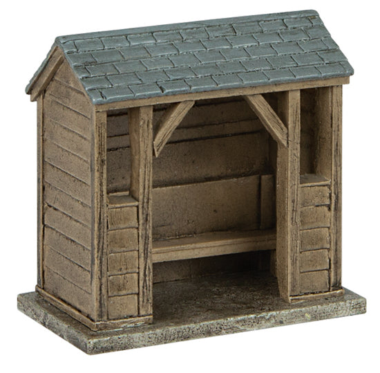 44-0539B Wooden Bus Stop Brown