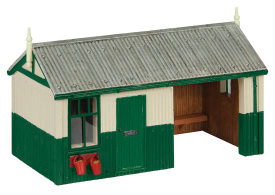 44-1004G Narrow Gauge Corrugated Platform Shelter and Office Green
