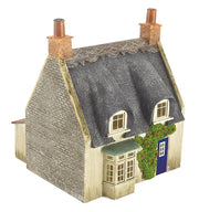 44-122G Thatched Cottage - Grey Stone & Blue Door SPECIAL OFFER