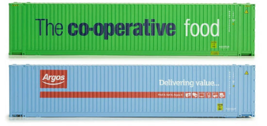 4F-028-111 45Ft High Cube Containers Argos & Co-Operative Food Twin Pack (Weathered) SPECIAL OFFER