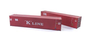 4F-028-220 45Ft High Cube Container K Line & Cai Twin Pack (Weathered) SPECIAL OFFER