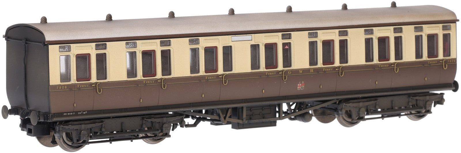 GWR Toplight Mainline Coach Composite 7906 Choc/Cream