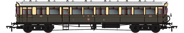 GWR Autocoach GWR Lined Choc/Cream  DCC SOUND