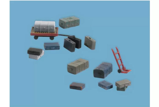 5174 - PECO Modelscene - N - Luggage, Trolleys and Sack Trucks