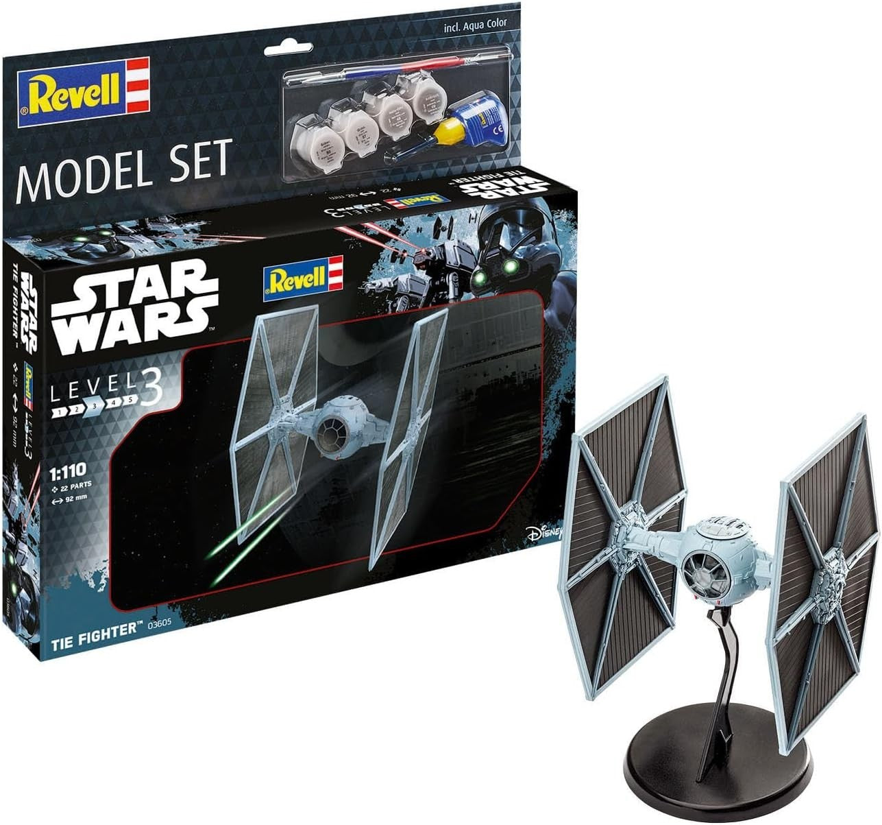 Revell Model Set 63605 Star Wars TIE Fighter (includes cement and paint) 1:110