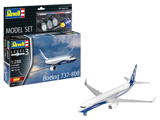 Revell Model Set 63809 Boeing 737-800 (includes cement and paint) 1:288