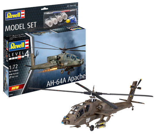 Revell Model Set 63824 AH-64A Apache (includes cement and paint) 1:72