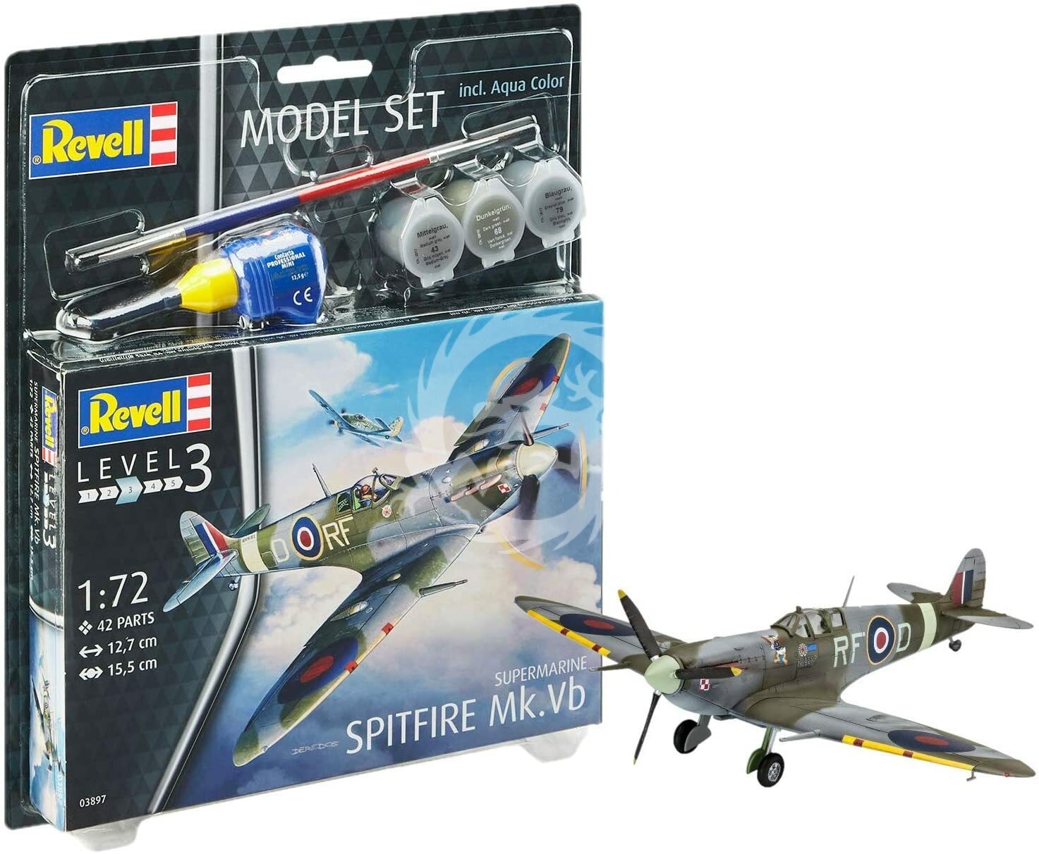 Revell Model Set 63897 Supermarine Spitfire Mk.Vb (includes cement and paint) 1:72