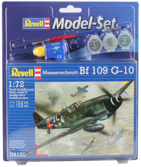 Revell Model Set 64160 Messerschmitt Bf-109 G-10 (includes cement and paint) 1:72