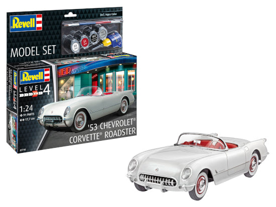Model Set 67718 53 Chevrolet Corvette Roadster (includes cement and paint) 1:24