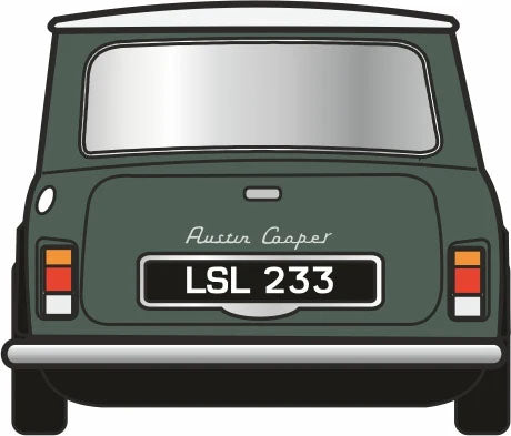 76MN003 - Oxford Diecast - Almond Green/Old English White Austin Mini