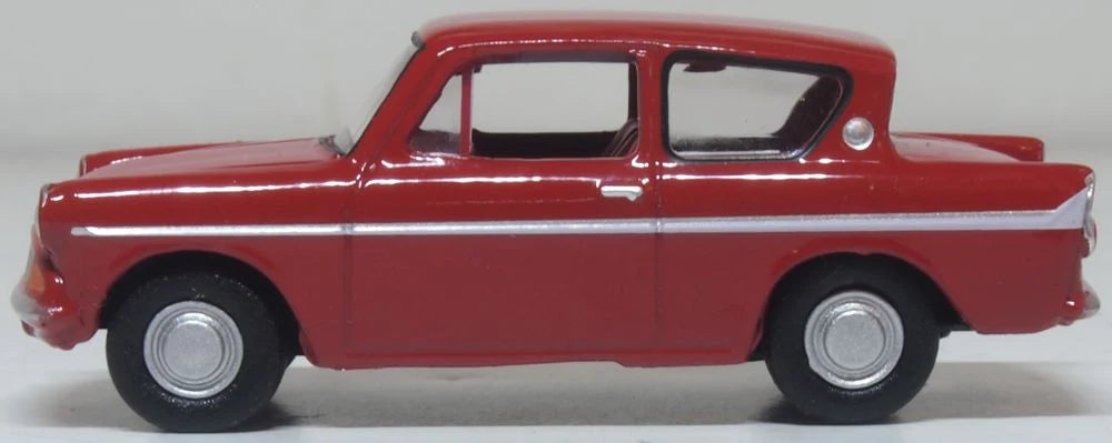 76105012 - Oxford Diecast - Ford Anglia Monaco Red - 1:76 Scale