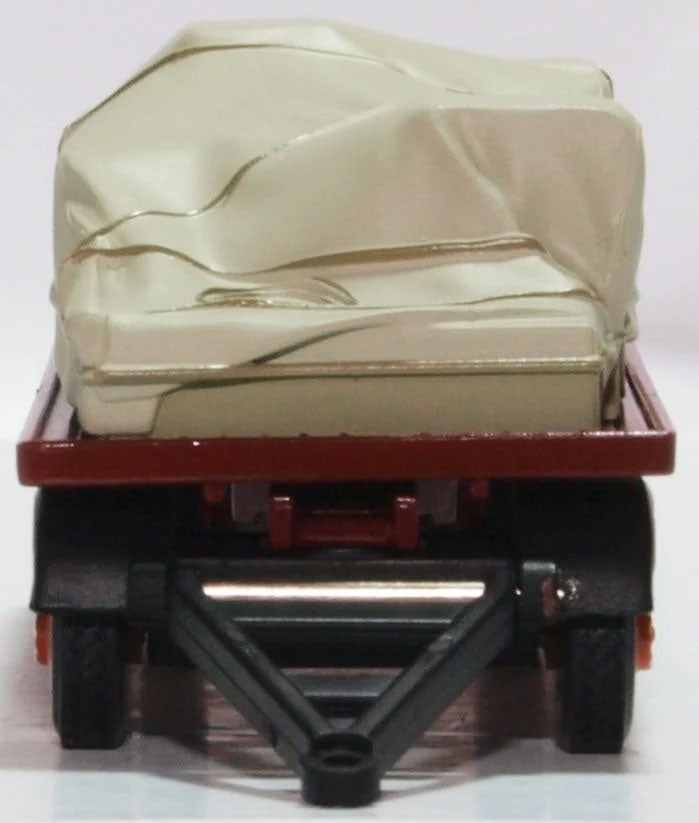 76CTR002 - Oxford Diecast - Canvassed Trailer Maroon/Red