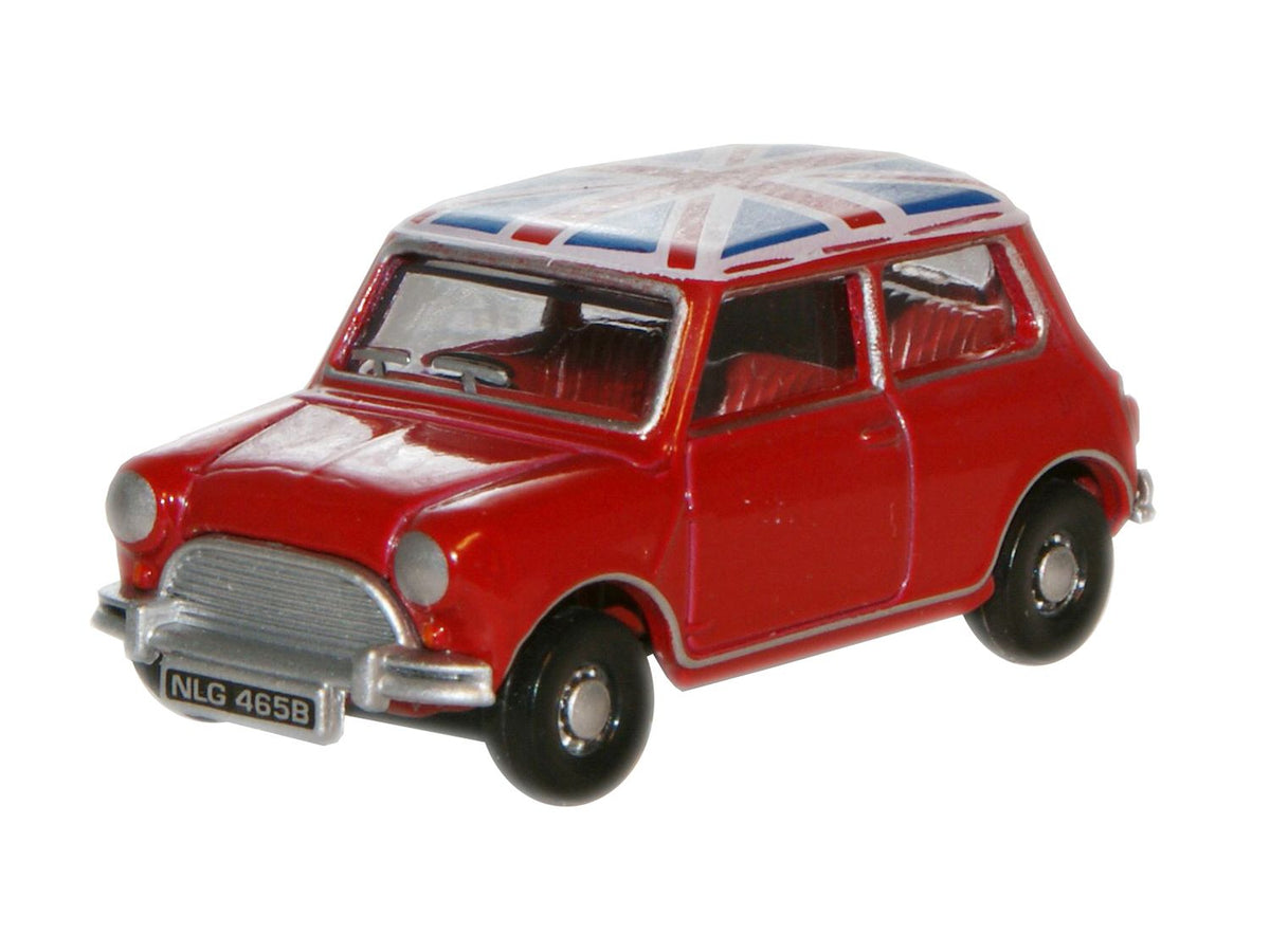 76MN001 - Oxford Diecast - Tartan Red/Union Jack Austin Mini